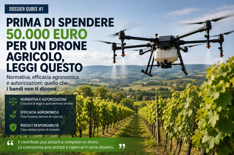 Drone agricolo in volo su vigneto