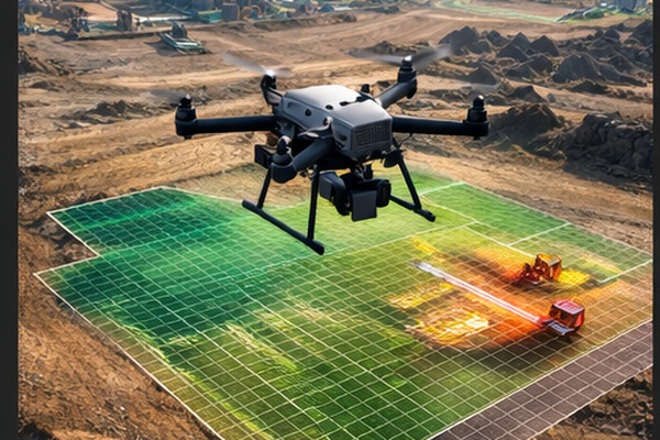 Rilievi topografici con drone su cantiere